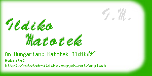 ildiko matotek business card